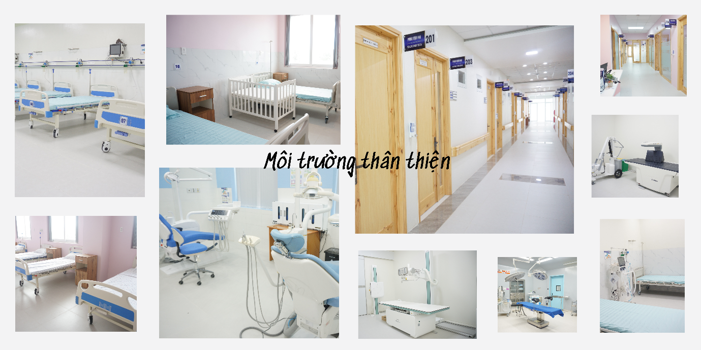 A collage of several hospital rooms Description automatically generated